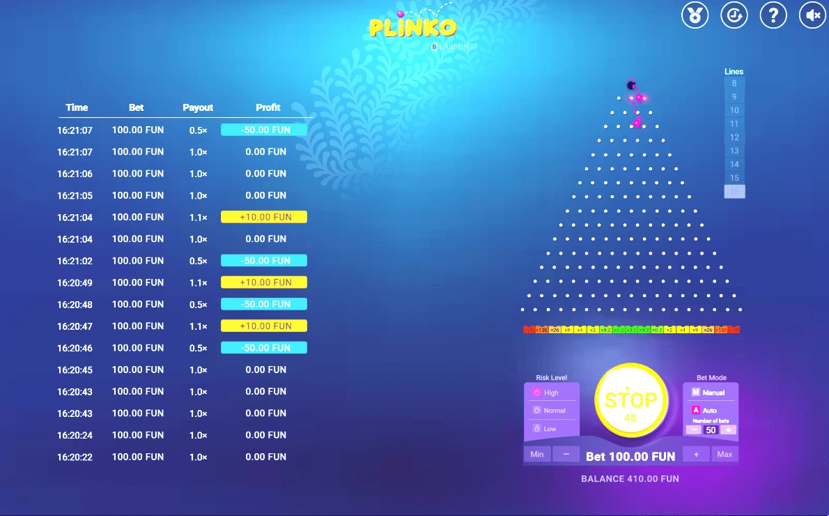 Советы по игре в Plinko от BGaming